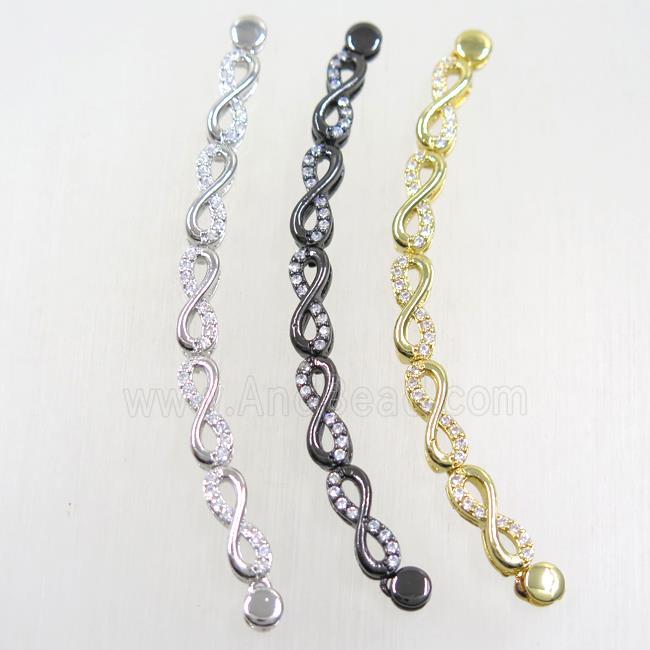 copper connector paved zircon, mix color