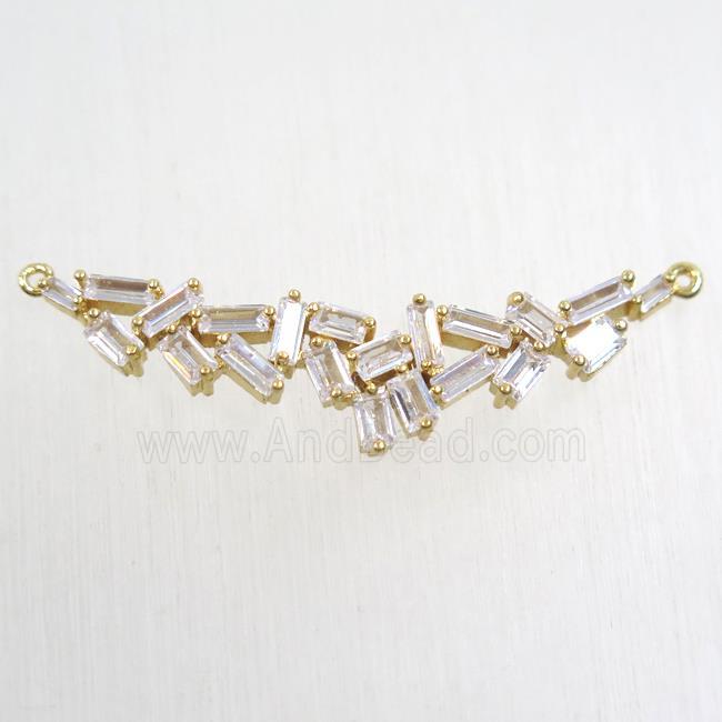 copper connector paved zircon, gold plated