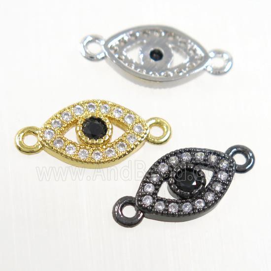 copper eye connector paved zircon, mix color