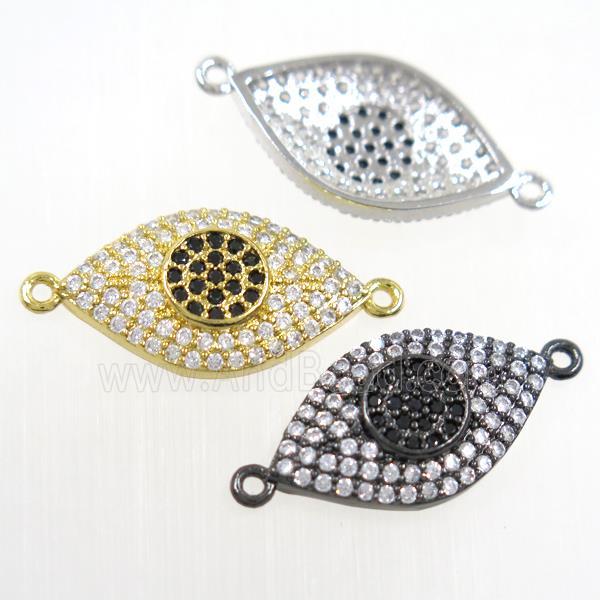 copper eye connector paved zircon, mix color