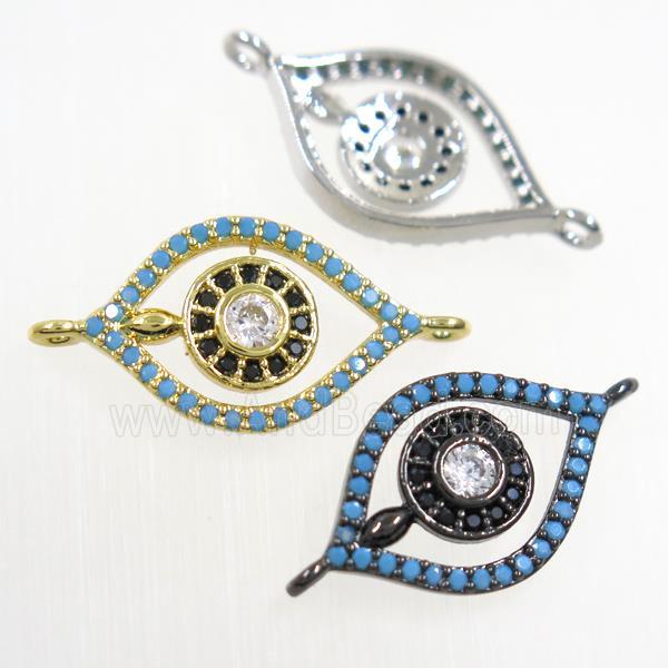 copper eye connector paved zircon, mix color