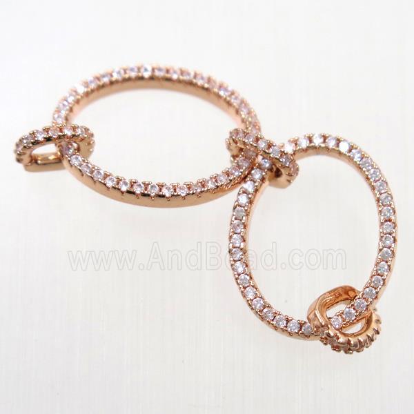 copper linker paved zircon, rose gold
