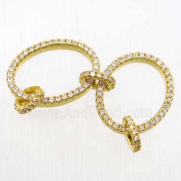 copper linker paved zircon, gold plated