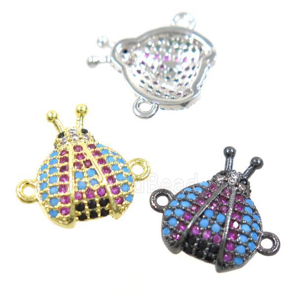 copper Beetle connector paved zircon, mix color