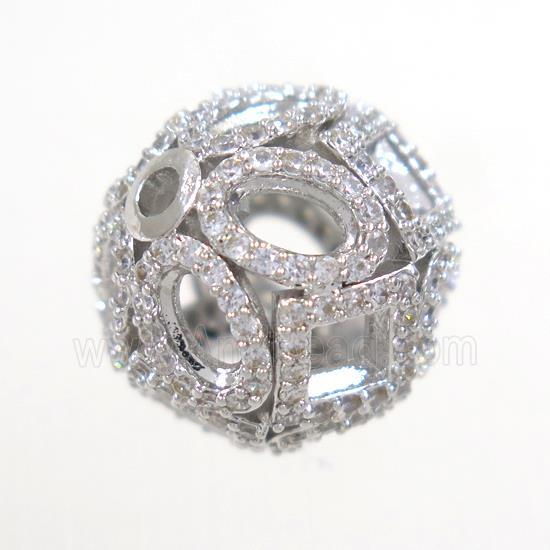 copper bead paved zircon, round