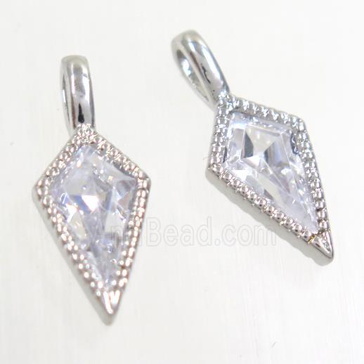 copper pendants paved zircon, platinum