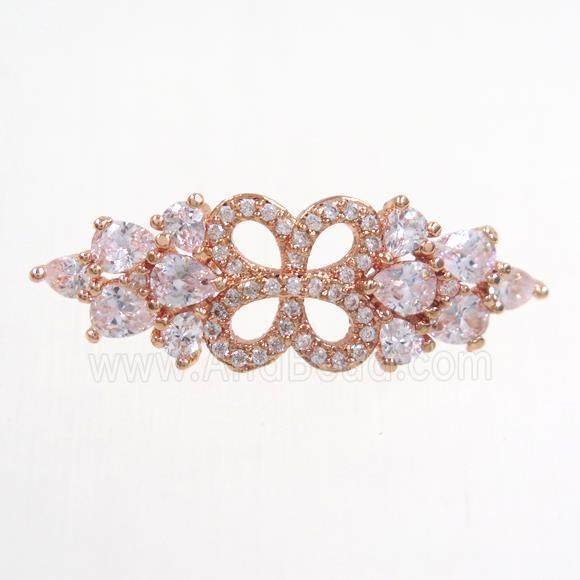 copper bead paved zircon, rose gold