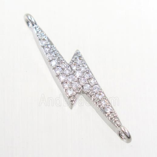 copper connector paved zircon, platinum