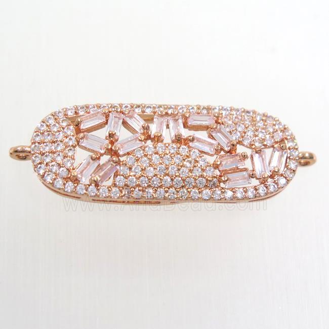 copper connector paved zircon, rose gold