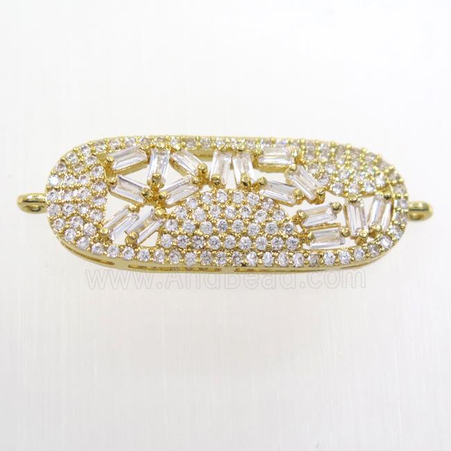 copper connector paved zircon, gold plated