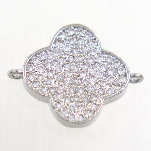 copper connector paved zircon, platinum