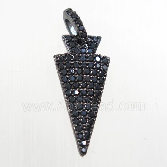 copper pendants paved zircon, arrohead, black