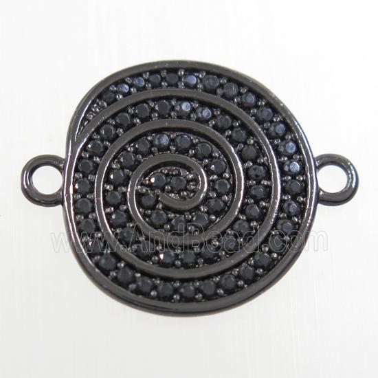 copper reBirth connector paved zircon, black