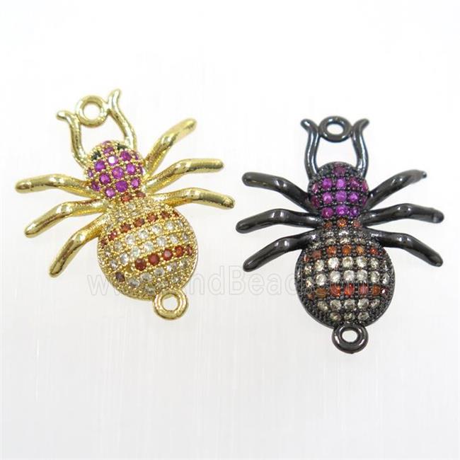 copper Ant connector paved zircon, mixed color