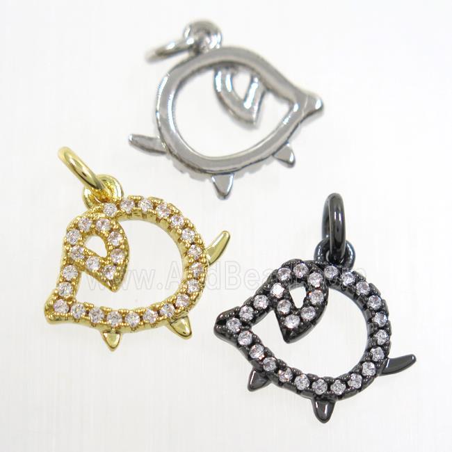 copper pigs pendant paved zircon, mix color