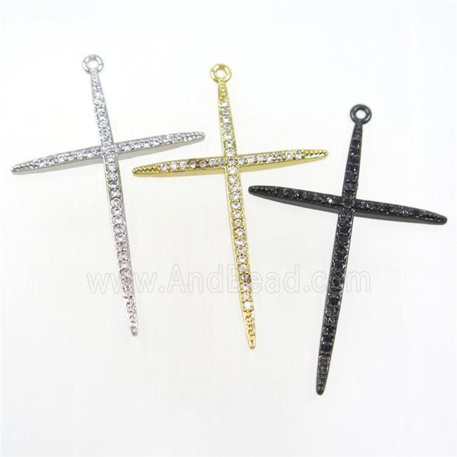 copper cross pendants paved zircon, mix color