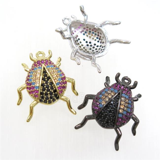 copper beetle pendant paved zircon, mix color