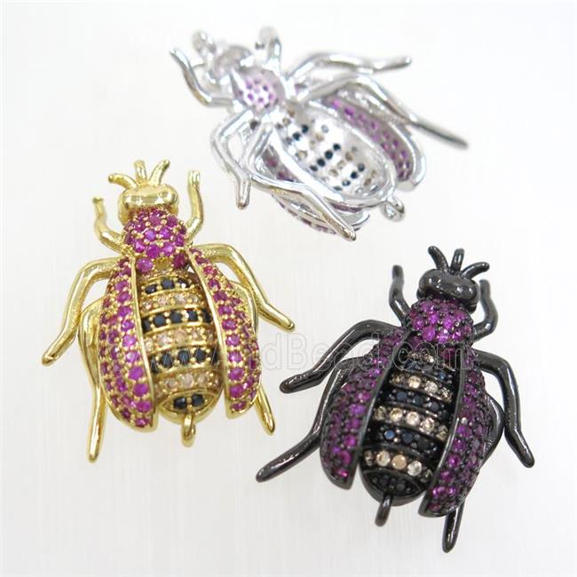 copper honeybee connector paved zircon, mix color