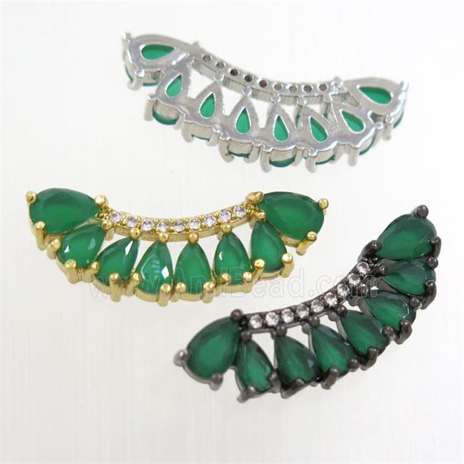 copper pendant paved green zircon, mix color