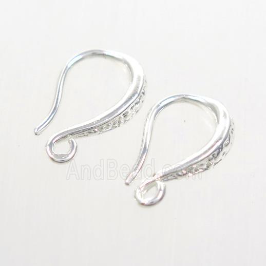 copper earring hook, color keeping, silver plated