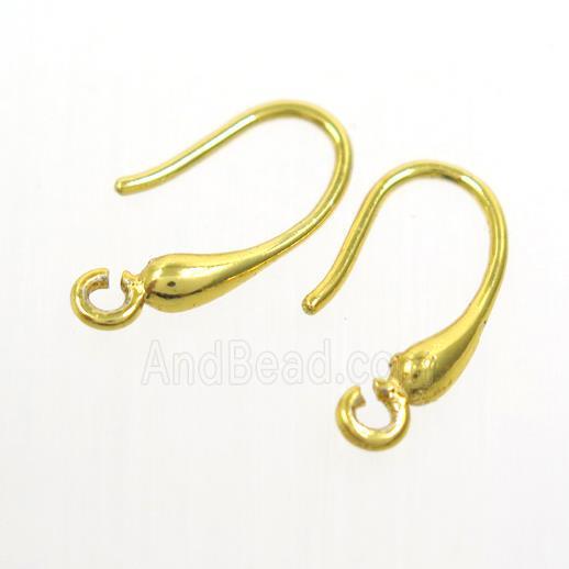 copper earring hook, color keeping, gold plated