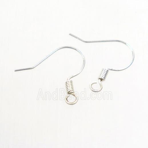 copper earring hook, color keeping, silver plated
