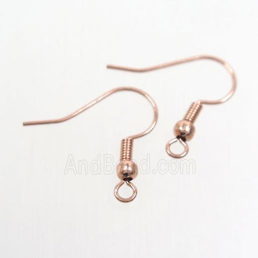 copper earring hook, color keeping, rose gold