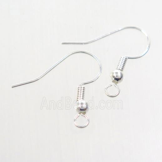 copper earring hook, color keeping, silver plated