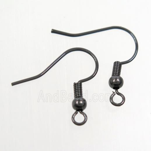 copper earring hook, color keeping, black plated