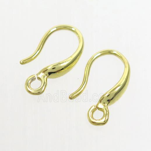 copper earring hook, color keeping, gold plated