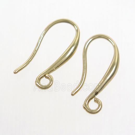 copper earring hook, color keeping, gold plated