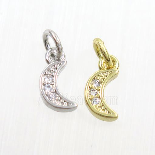 copper moon pendants paved zircon, mix color