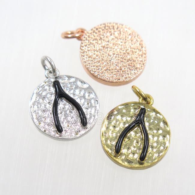 copper Wishbone pendants, mix color