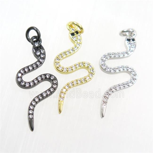 copper snake pendants paved zircon, mix color
