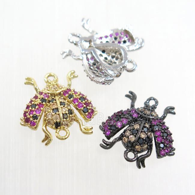 copper honeybee connector paved zircon, mix color