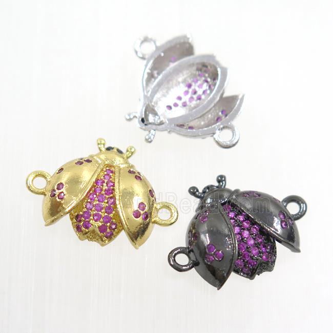 copper beetle connector paved zircon, mix color