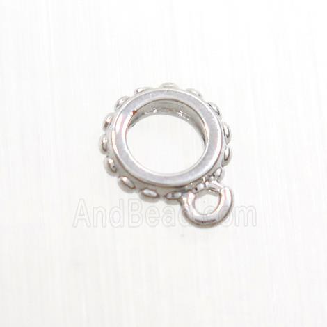 copper hanger bail, platinum plated