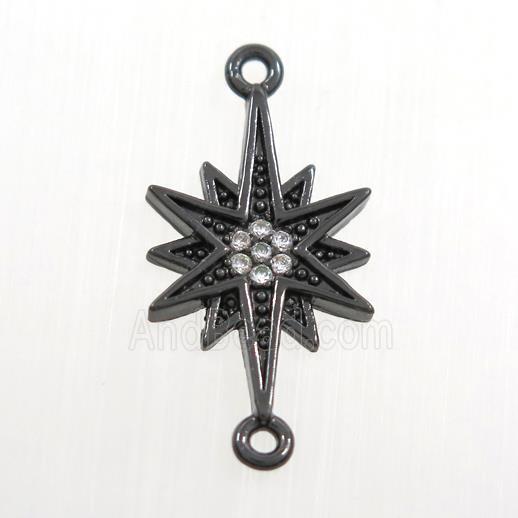 copper northstar connector paved zircon, black plated