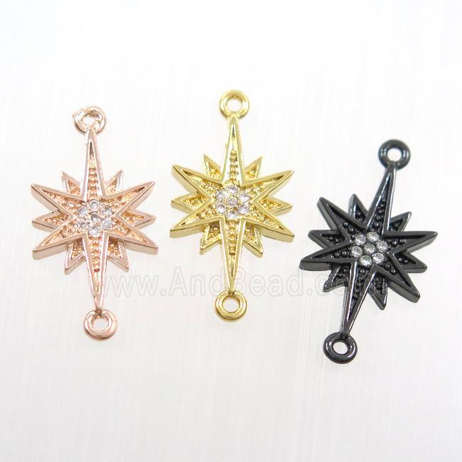 copper northstar connector paved zircon, mix color