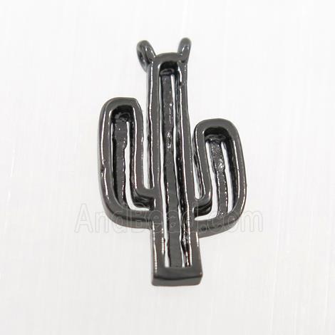 copper cactus pendants with 2loops, black plated