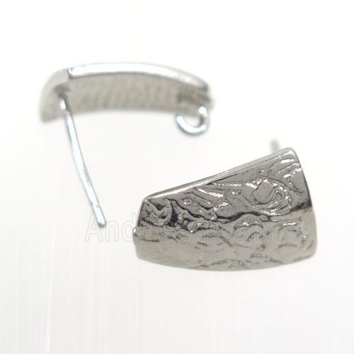 copper earring studs with loop, platinum plated