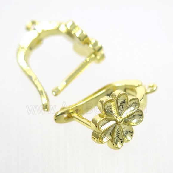 Copper Latchback Earring with Loop Gold Plated