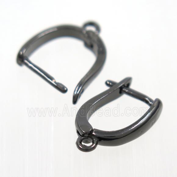 Copper Latchback Earring with Loop Black Plated