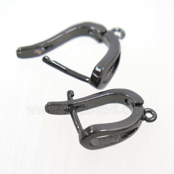copper earring with loop, black plated