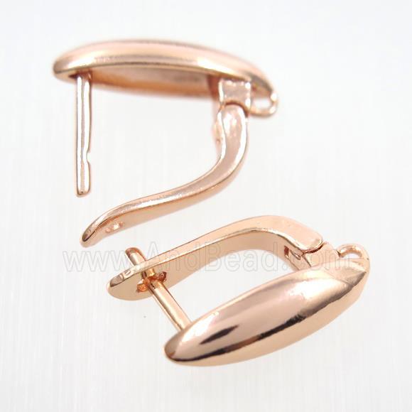 copper earring with loop, rose gold