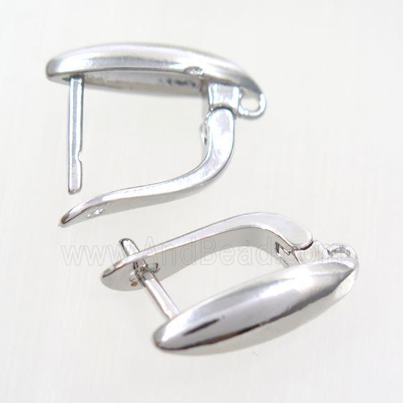 copper earring with loop, platinum plated
