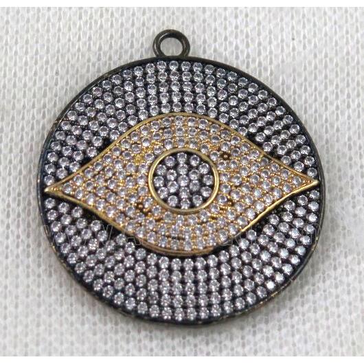 copper pendant paved zircon