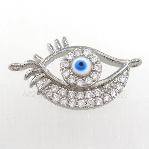 copper eye pendant paved zircon, platinum plated