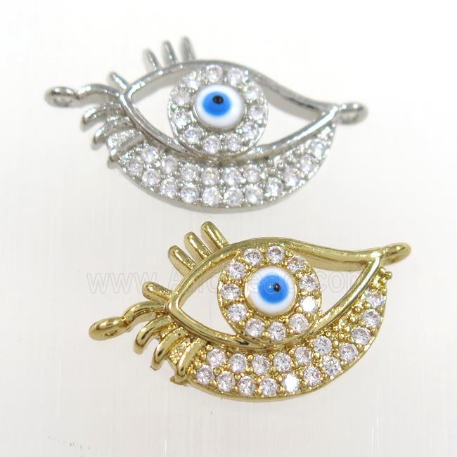 copper eye pendant paved zircon, mix color