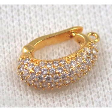 copper bail paved zircon, gold plated
